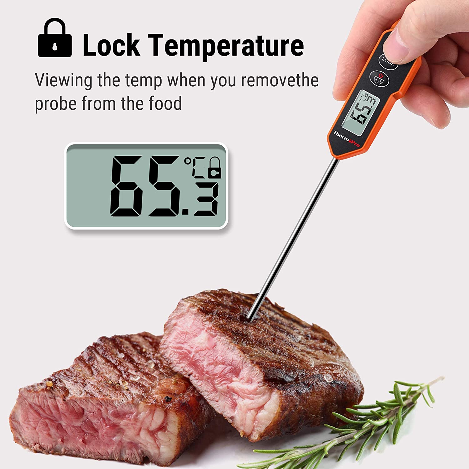 ThermoPro TP01H Termometro da Cucina Digitale con Sonda da 13,5 cm Termometro per Carne a Lettura Istantanea per Cottura Alimenti Dolci Termometro per Barbecue Friggere Olio con Retroilluminazione 